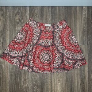 Abercrombie Fitch Red Mandala Print Flared Skirt Size S
